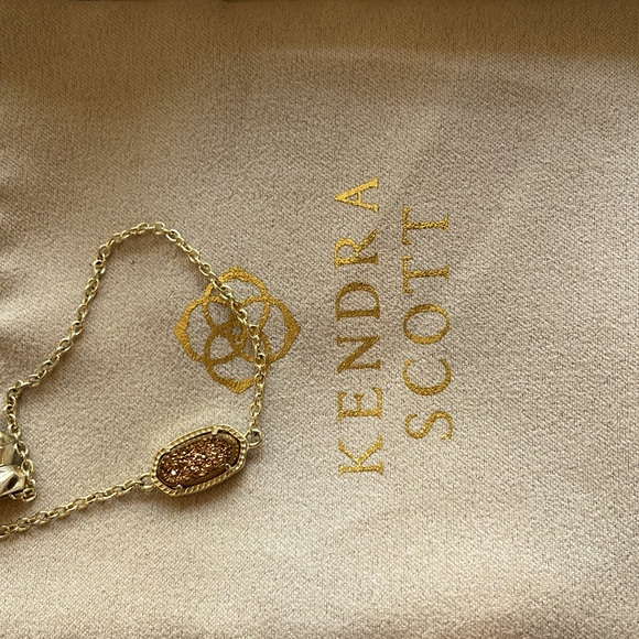 Kendra Scott Elaina gold adjustable chain bracelet rose gold Drusy Stone. - Picture 4 of 4